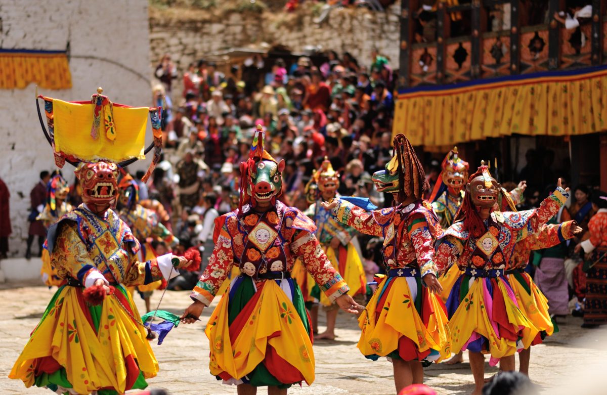 Masked dance at the annual Paro tshechu festival